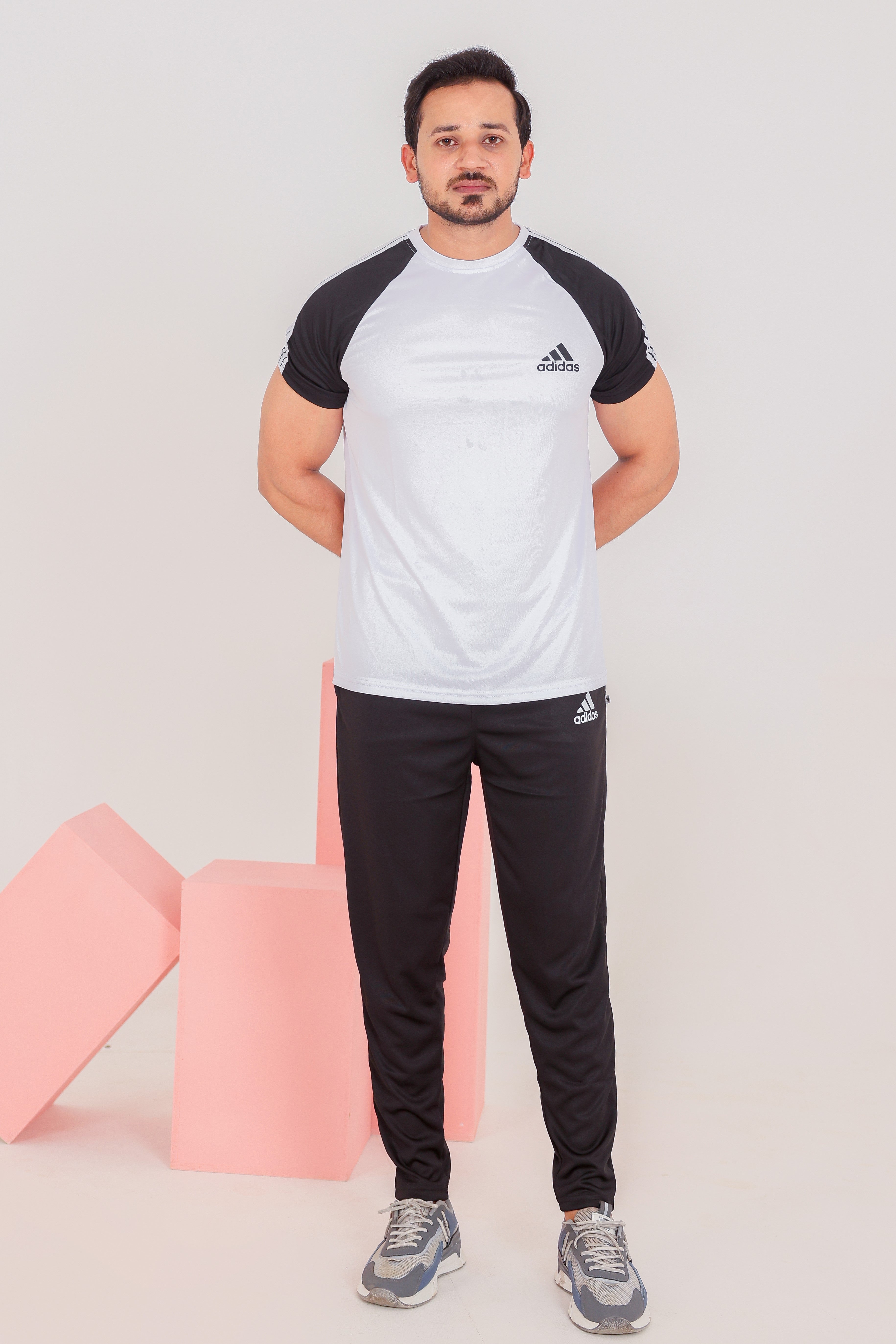 Adi Drifit White Black Tracksuit
