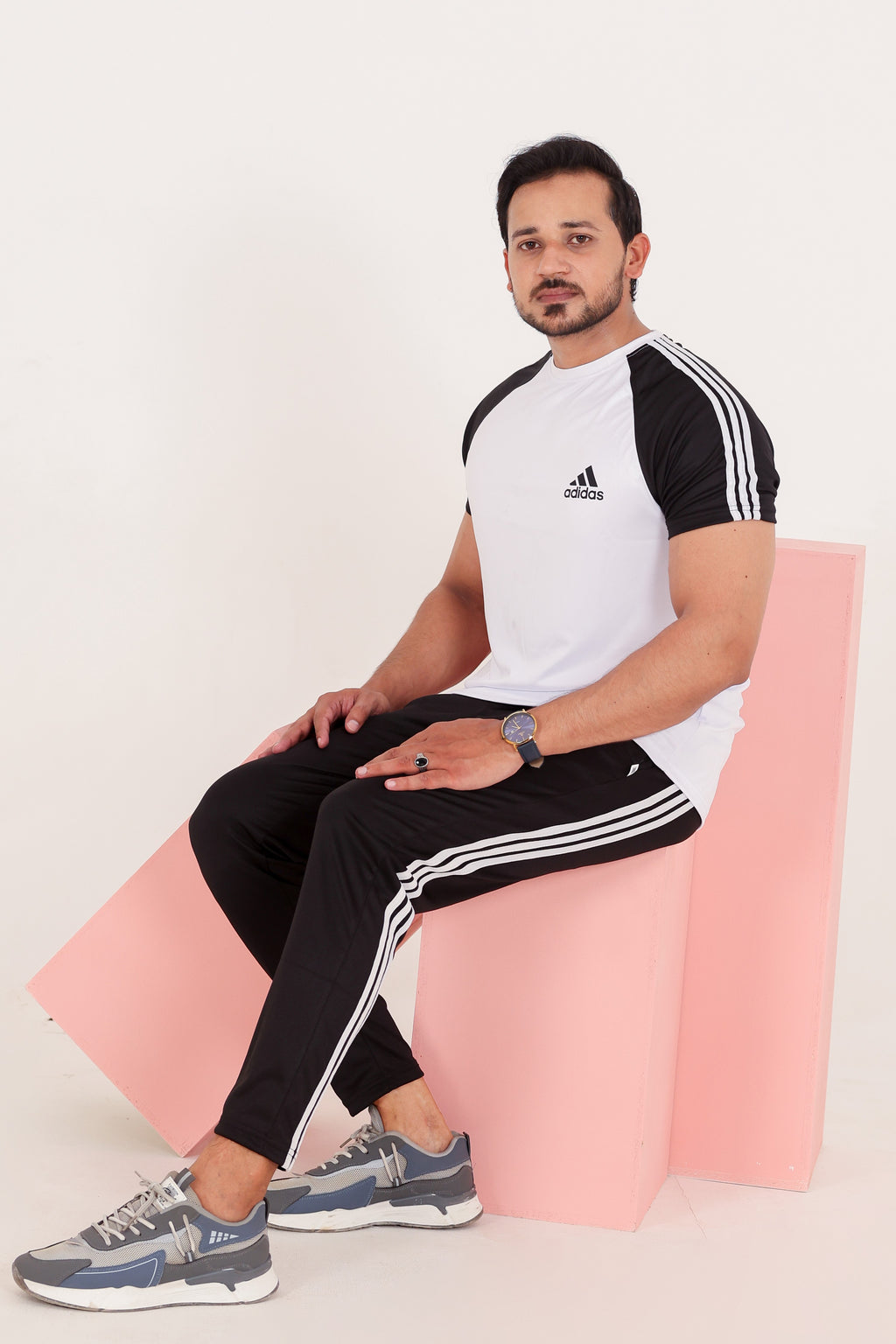 Adi Drifit White Black Tracksuit