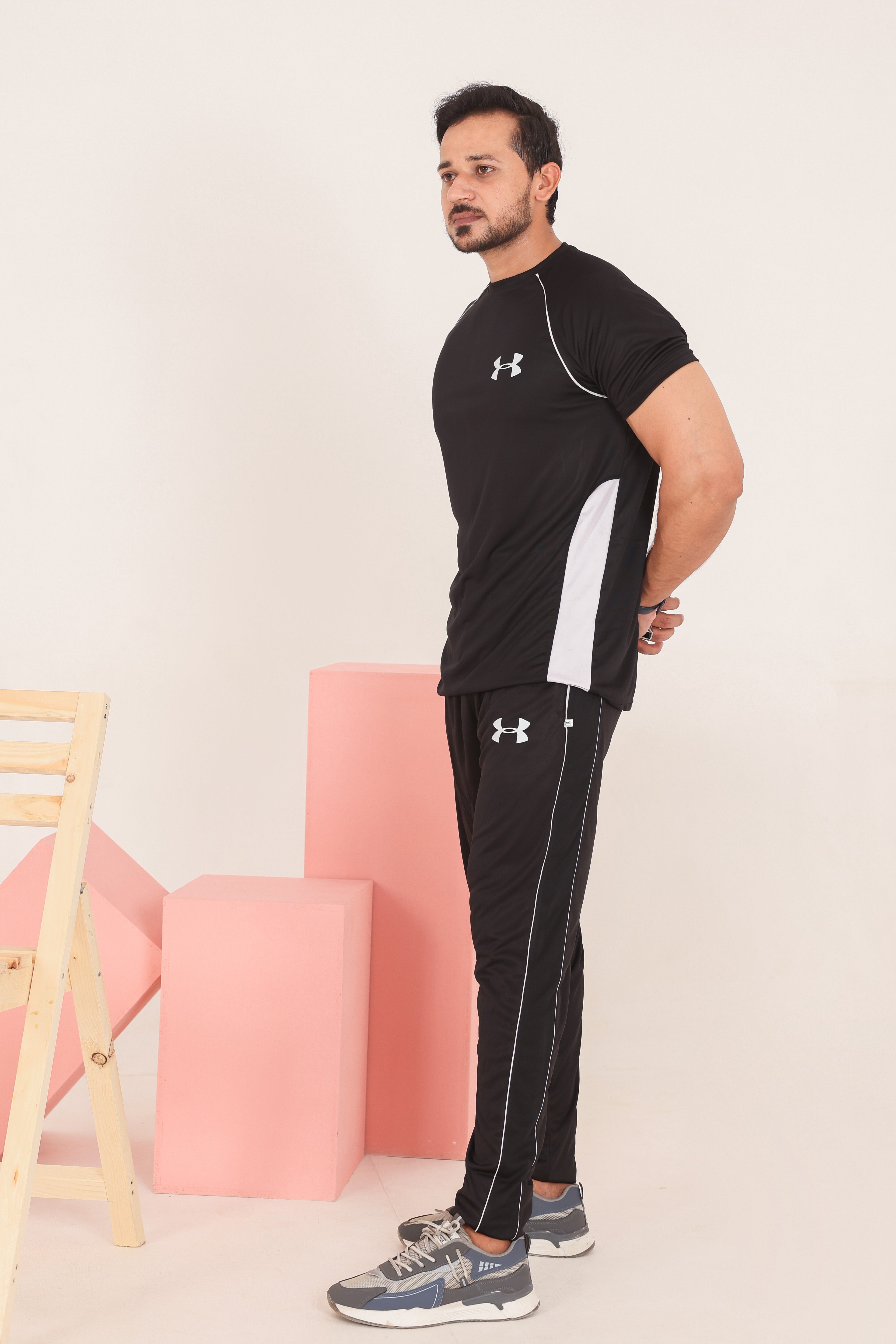 UA Black White Drifit Tracksuit