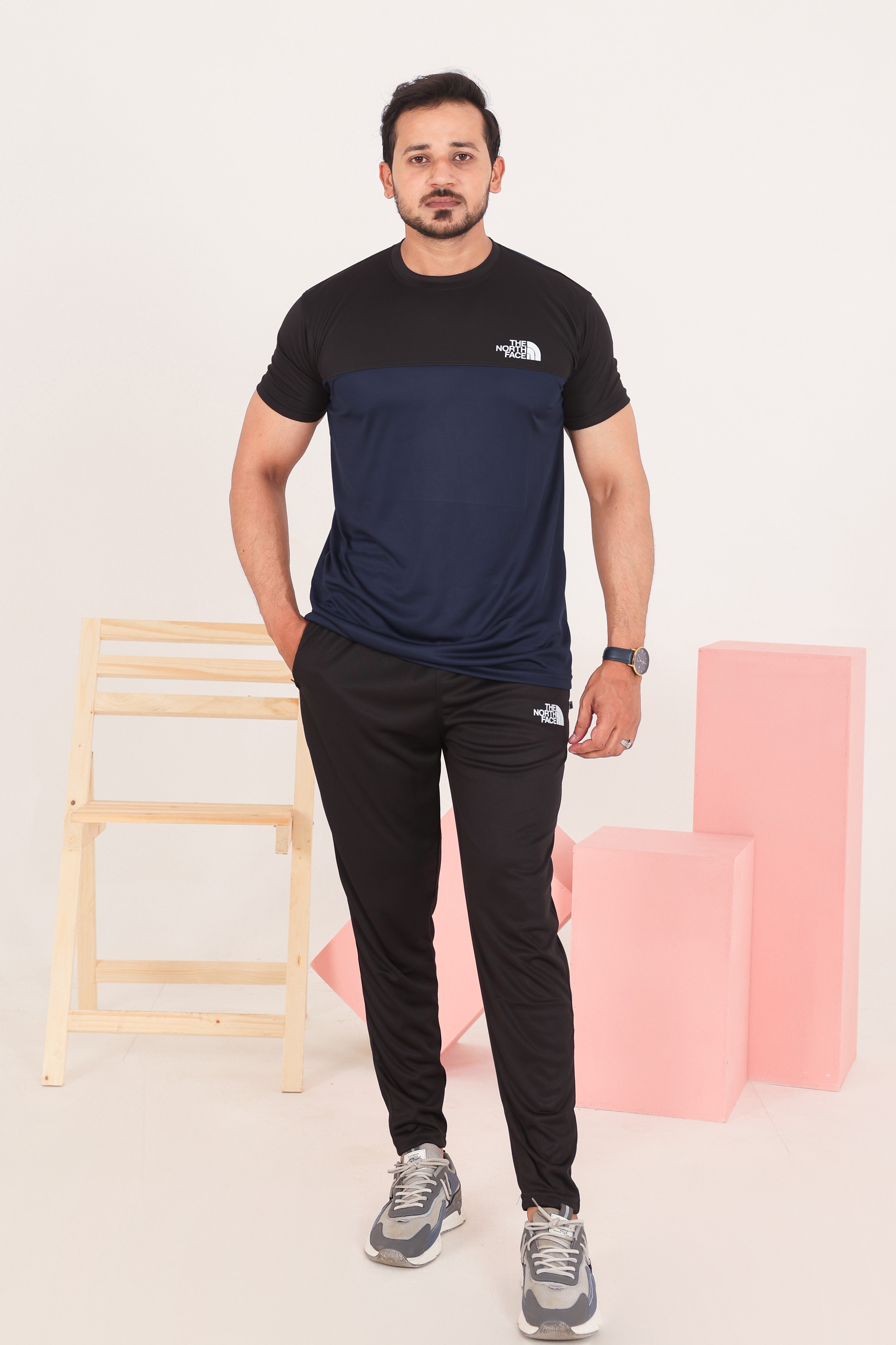 TNF Black Blue Drifit Tracksuit