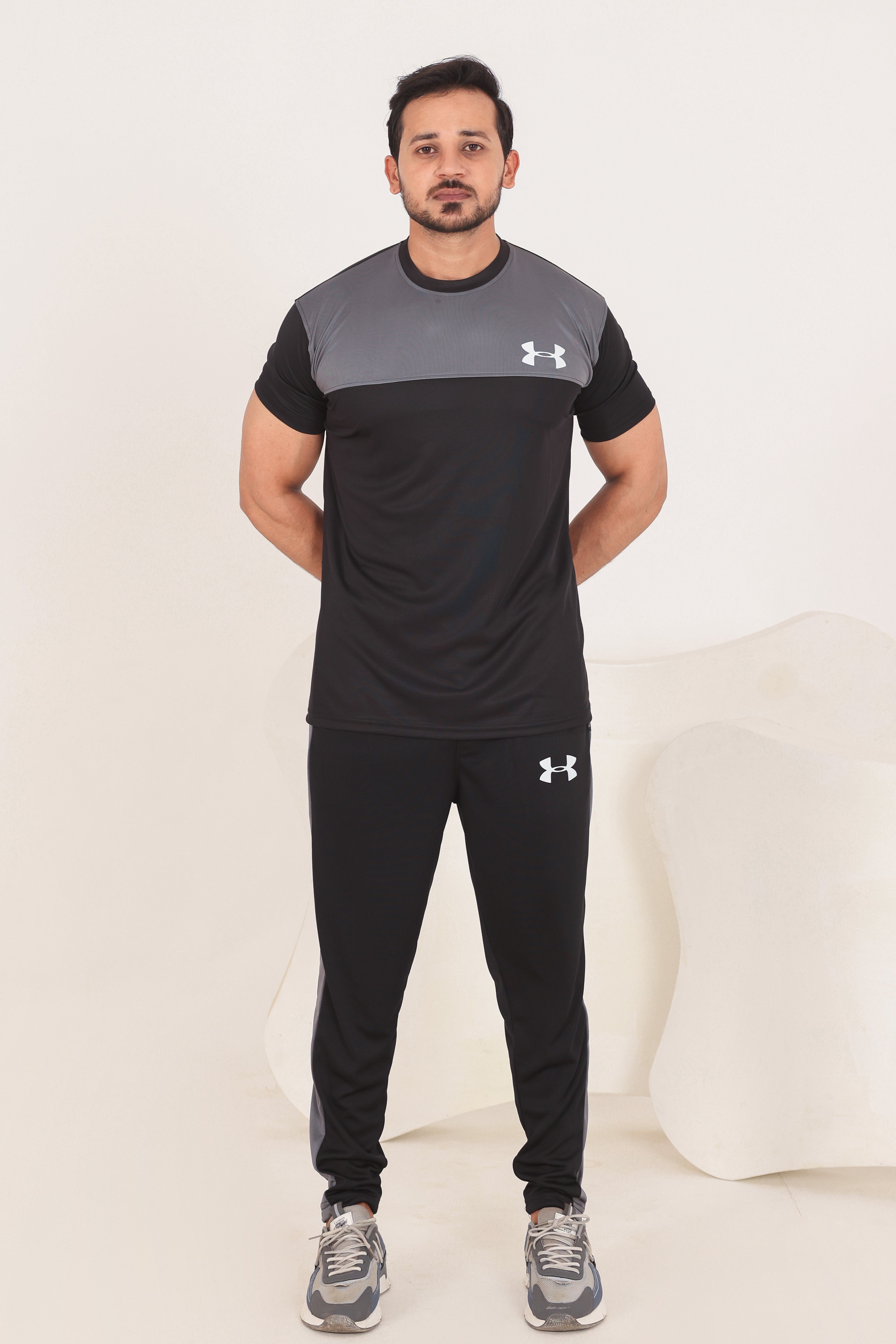 UA Black Grey Drifit Tracksuit